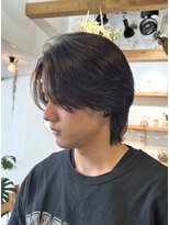 ミモザワークス(Mimosa Works) メンズミディアムヘアも"毛流れ縮毛矯正"