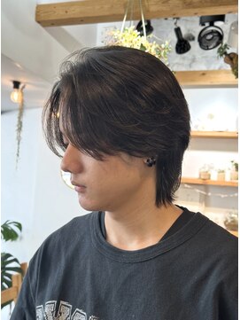 ミモザワークス(Mimosa Works) メンズミディアムヘアも"毛流れ縮毛矯正"