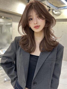 サイン 表参道(SIGN) 韓国ヘアーハッシュカットレイヤーカットグレージュブリーチ無し