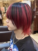 キャラ 池袋本店(CHARA)&nbsp;くびれウルフ◎レッドデザインカラー【池袋/アンブレラカラー】