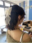 結婚式/お呼ばれ/パーティ/りぼん/ハーフアップ