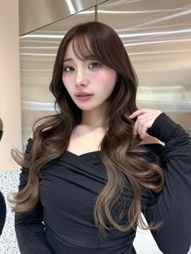ルームバイシー 新宿(Loom. by Sea) □ オリーブグレー×小顔[ココアベージュ/黒髪/くらげヘアー]