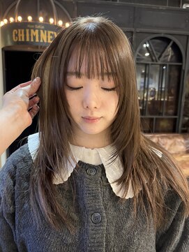 ノラ ヘアーサロン(NORA HAIR SALON) ハッシュカット顔まわりレイヤーカットマロンブラウンベージュ