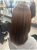 レイヤーカット顔まわりストレートロングレイヤー