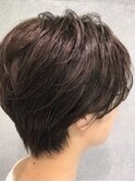 大人ショート/アッシュブラック/斜めバング