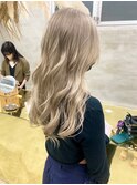 ミルクティーベージュダブルカラーインナーカラー韓国20代前髪