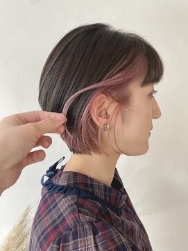 グラムヘアデザイン(g. hair design) 《 イヤリングカラーで柔らかいペールピンク..*》