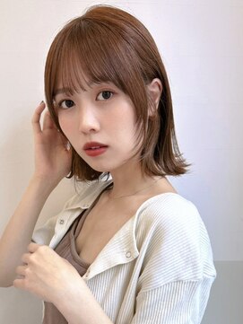 ポーチバイハニー オモテサンドウ(PORCH by HONEY omotesando) 大人可愛い20代30代40代耳かけくびれボブ×ラテベージュ