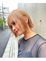 レイリー 原宿 表参道(Rayreee)&nbsp;切りっぱなしボブ/透明感ミルクベージュ/ぷつっとボブ