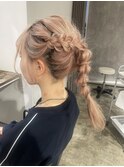 サイド編み込み/玉ねぎ編みおろしアレンジ/ヘアセット/名古屋