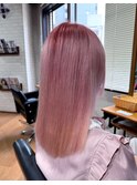 20代30代ミディアム 透明感ダブルカラーピンクカラー
