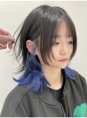 ボブウルフ/インナーカラー/ミディアムウルフ/ウルフカット