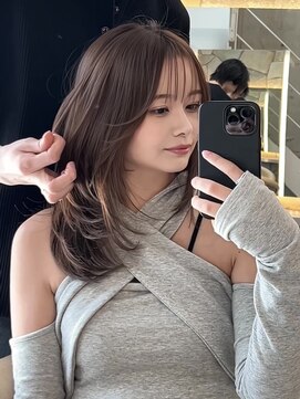 サイン 表参道(SIGN) 韓国ヘアーハッシュカットレイヤーカットグレージュブリーチ無し