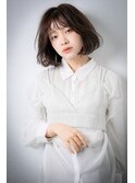立体感小顔補正カットウェットヘア抜け感黒髪ボブv上尾30代40代
