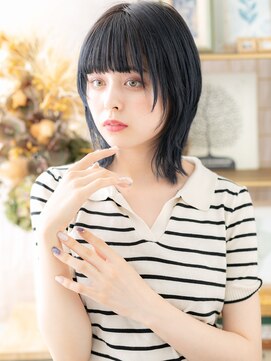 カバーヘアアンドスパ ブリス 浦和(COVER HAIR&SPA bliss) ぱっつん前髪大人ガーリーミディウルフc6浦和20代30代40代