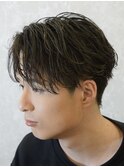 高知/フェザーパーマ/センターパート/マッシュ