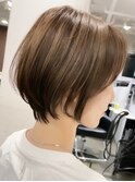 青山髪質改善カラーハンサムショートウルフアッシュグレー30代