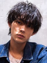 メゾンアルブル 向ヶ丘遊園 登戸(maison ARBLE)&nbsp;メンズサーフカール波巻きパーマダークアッシュショートウルフ