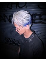 ディーカヘアーセンダイ(Di KA HAIR sendai)&nbsp;【フェザーカラー】ホワイト×ブルー×ブラック