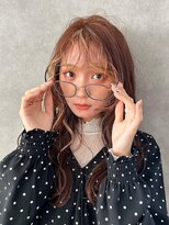ヘアメイク アージュ 天神西通り店(HAIR MAKE age)&nbsp;イヤリングカラー ミルクティーベージュ ロングヘア ブリーチ