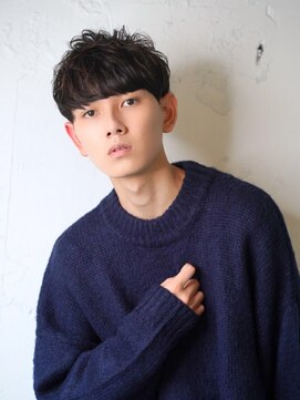 ロミーオム 本厚木(ROMMY. Homme) 軽めマッシュニュアンスパーマツーブロックダウンパーマ/本厚木