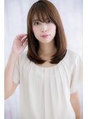 重軽斜めバング♪大人かわいいモーブカラー小顔ミディc1