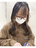 ハイトーンインナーカラーブロンドベージュフェイスフレーミング
