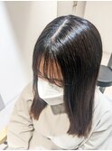 シースルーバングの前髪縮毛矯正