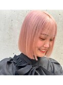 ピンクカラー×秋カラー×ボブ