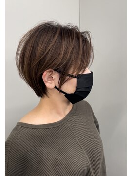 リリット(ReLit) ハイライトレイヤーカットグレージュベージュショート髪質改善