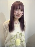 ハイトーンパープルにステップカット◎