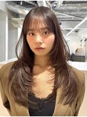 レイヤーカットミディアムレイヤー顔まわり銀座ハイレイヤー