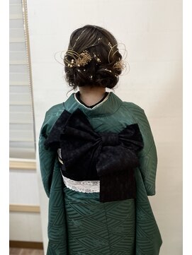 美容室こころ 成人式の着付けとヘアセット