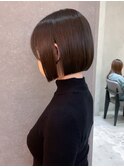 ◇前下がりボブ 縮毛矯正 透明感カラー 表参道 ブリーチなし