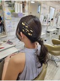 ヘアセット×タイトポニー