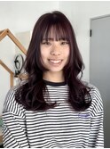 顔周りカット×ピンクラベンダー