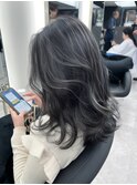 コントラスト極ハイライト☆アッシュブラック