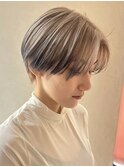 ワンブリーチダブルカラータッセルボブ切りっぱなしボブレイヤー