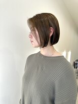 リノア 鵠沼海岸(LINOA)&nbsp;デザインカラー/レイヤーカット/ウェットヘア/オリーブベージュ