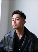 神保町スペインカールブルーブラックメンズスパイキーショート