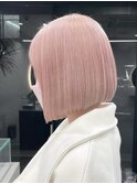 ダブルカラー外ハネボブインナーカラーハイライトケアブリーチ