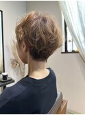 ショートボブパーマ*オリーブベージュ*レイヤーパーマ髪質改善秋