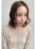 ふんわりボブ風コテ巻きアレンジ鎖骨レイヤーミディアム