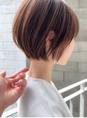 似合わせカットニュアンスカラーナチュラル大人ショートボブ