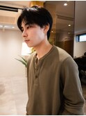 センターパート／メンズヘア／ニュアンスパーマ／新宿【深江】