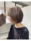 ワンカラーベージュ/重めミニーショート