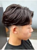 フェザーパーマ センターパート メンズショート &nbsp;10代20代30代
