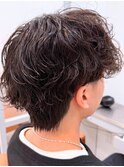 10代20代メンズツーブロックパーマ毛流れマッシュヘッドスパ