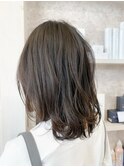福山市美容室Caary人気 透明感ダークグレージュカラー
