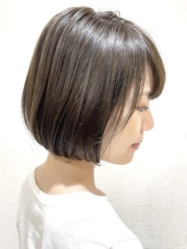 ジェービーヘア 稲毛(jb hair) 大人かわいいくすみブルー丸みボブミニウルフ 【稲毛】